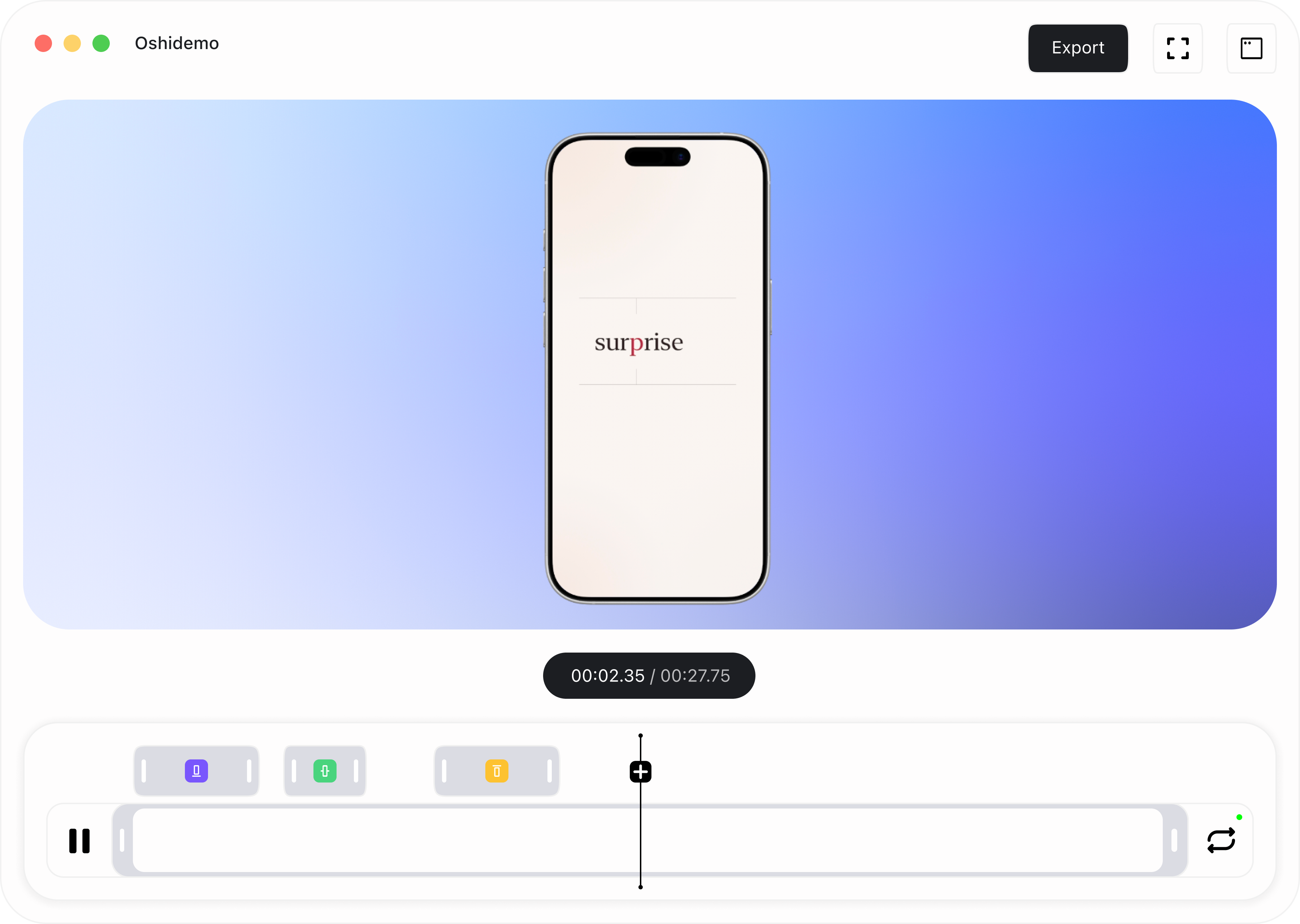Oshidemo app interface